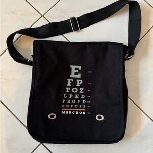 Marchon Eye Chart Black Messenger Bag